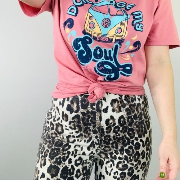 DON'T CAGE MY SOUL Pink Graphic Tee Sz L - Picture 7 of 8